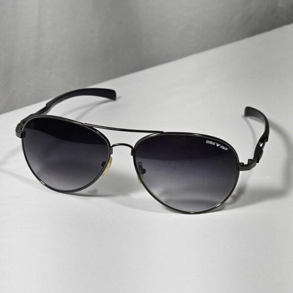 Giorgio Armani Other - Vintage Giorgio Armani Aviator Polarized Italy Sunglasses Black Frame